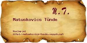 Matuskovics Tünde névjegykártya